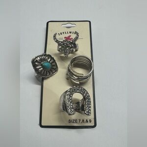 Idyllwind Silver and Turquoise Western Ring Collection